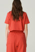 BLUSA MALHA FAIXA VERMELHO/ OFF WHITE